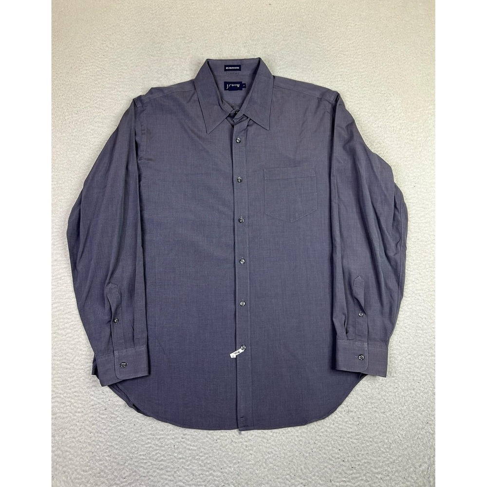 J Crew Shirt Mens Large Gray Button Front Long Sleeve Slim Fit Dress Casual
